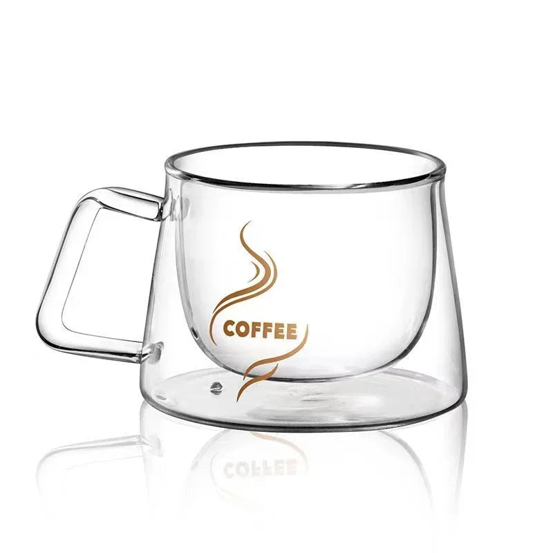 Caneca de Vidro Duplo para Café - Design Elegante